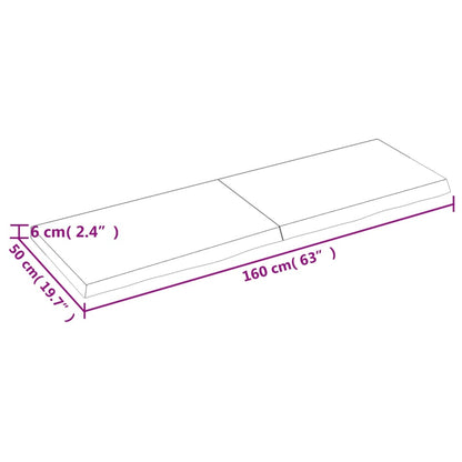 Wall Shelf 160x50x(2-6) cm Untreated Solid Wood Oak