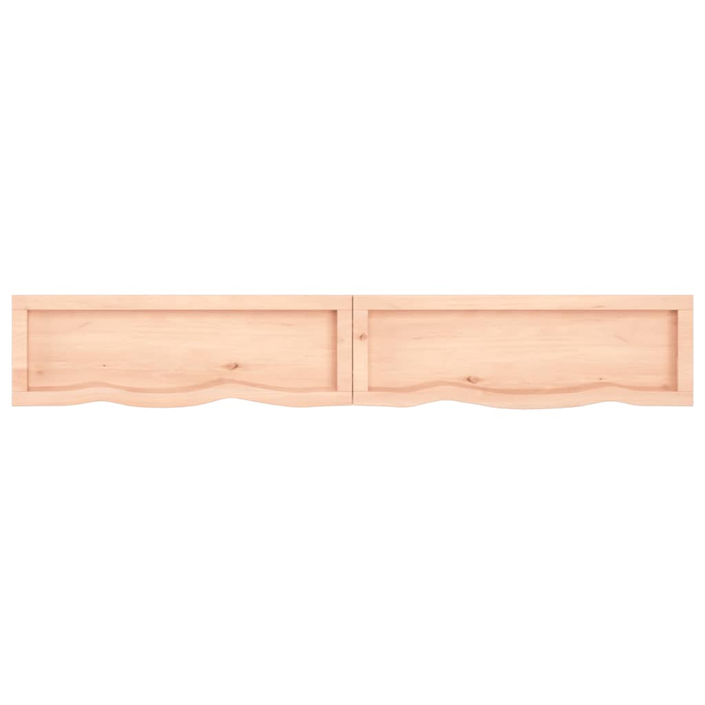 Wall Shelf 180x30x(2-4) cm Untreated Solid Wood Oak