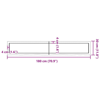 Wall Shelf 180x30x(2-4) cm Untreated Solid Wood Oak