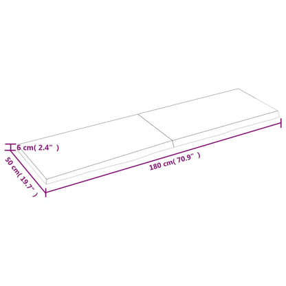 Wall Shelf 180x50x(2-6) cm Untreated Solid Wood Oak