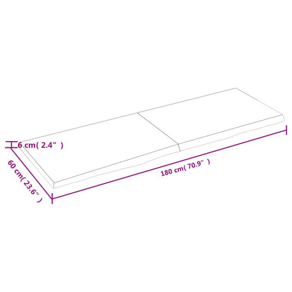 Wall Shelf 180x60x(2-6) cm Untreated Solid Wood Oak