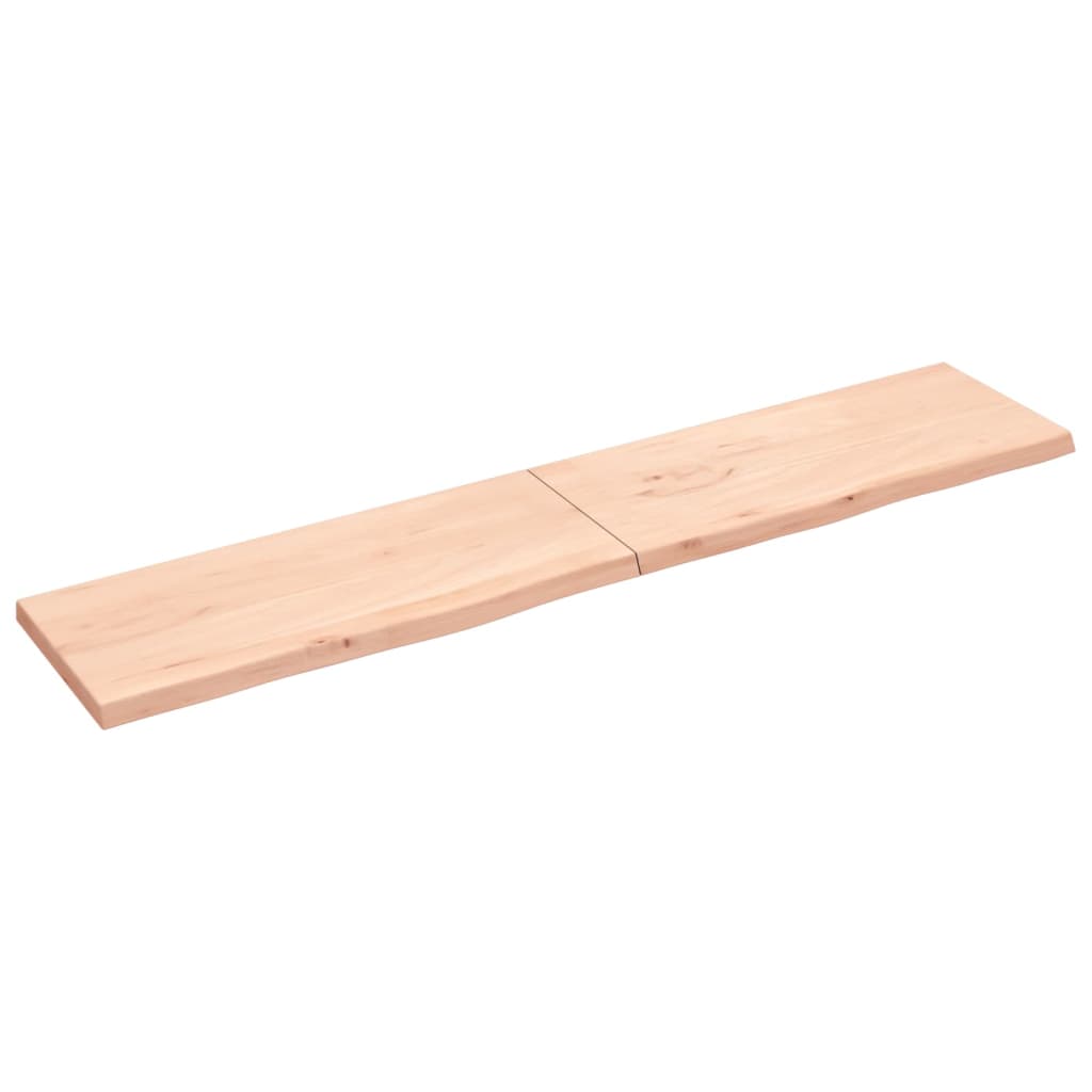 Wall Shelf 200x40x(2-4) cm Untreated Solid Wood Oak