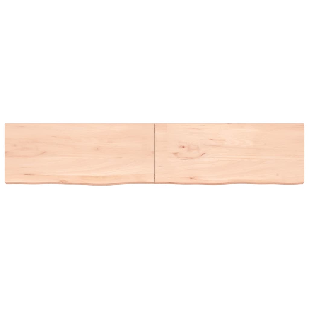 Wall Shelf 200x40x(2-4) cm Untreated Solid Wood Oak