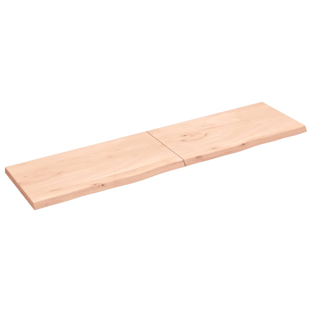 Wall Shelf 200x50x(2-4) cm Untreated Solid Wood Oak