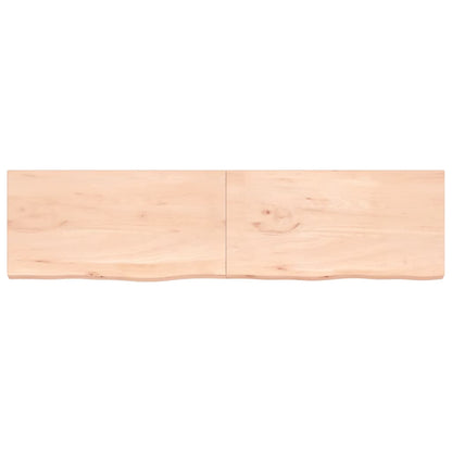 Wall Shelf 200x50x(2-4) cm Untreated Solid Wood Oak