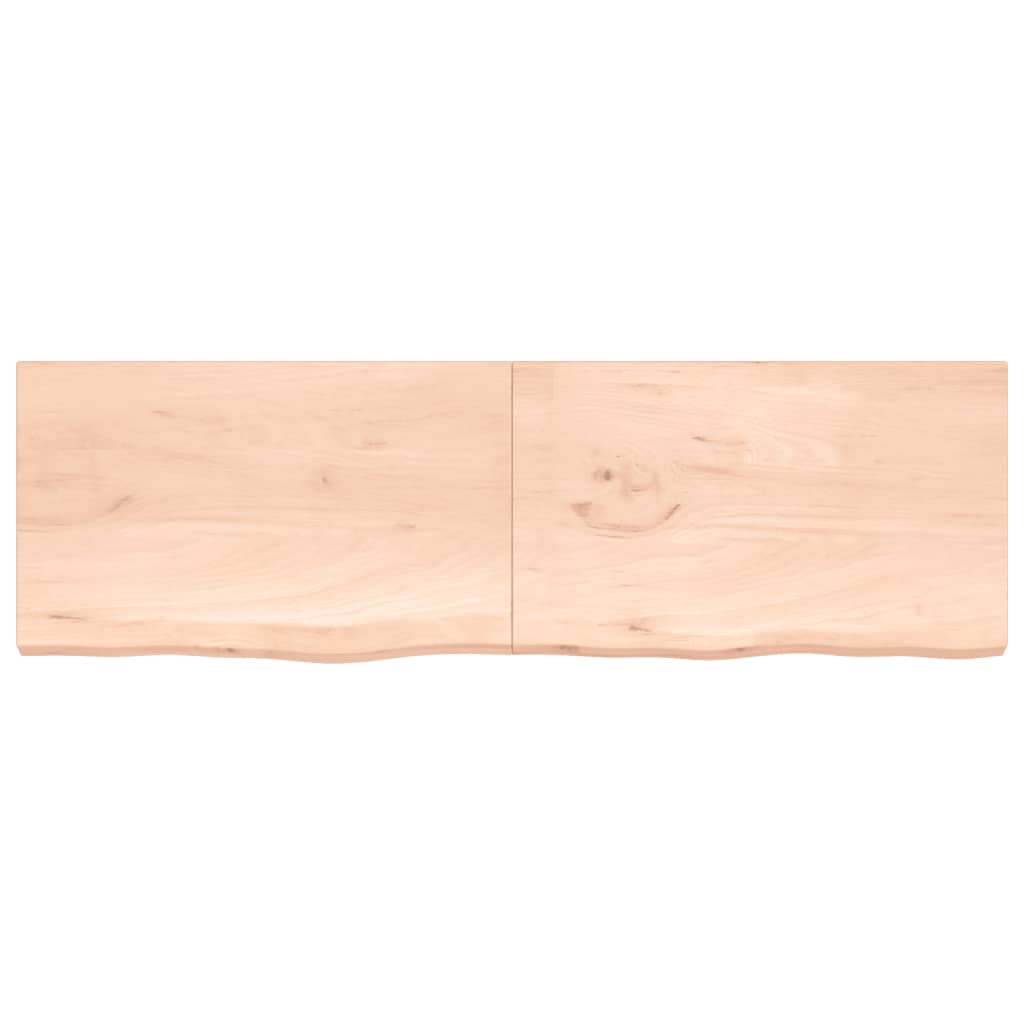 Wall Shelf 200x60x(2-4) cm Untreated Solid Wood Oak