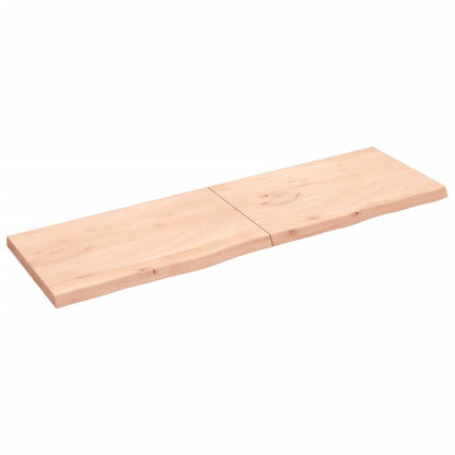 Wall Shelf 200x60x(2-6) cm Untreated Solid Wood Oak