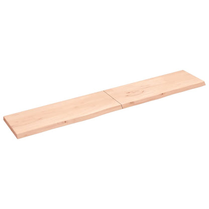 Wall Shelf 220x40x(2-4) cm Untreated Solid Wood Oak