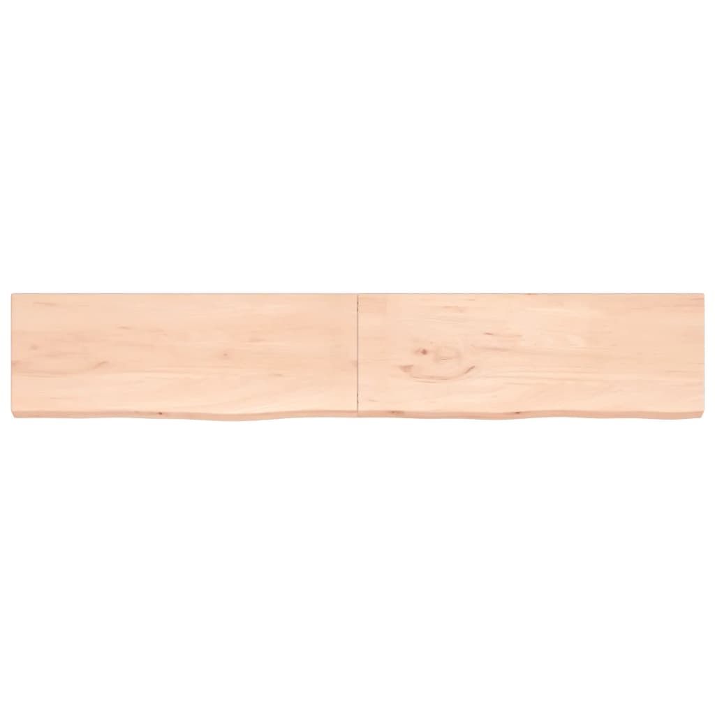 Wall Shelf 220x40x(2-4) cm Untreated Solid Wood Oak