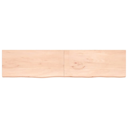 Wall Shelf 220x50x(2-4) cm Untreated Solid Wood Oak