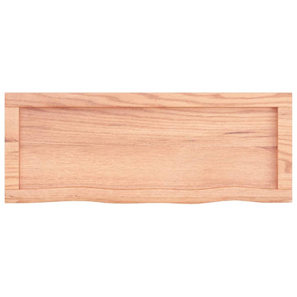 Wall Shelf Light Brown 80x30x(2-4) cm Treated Solid Wood Oak