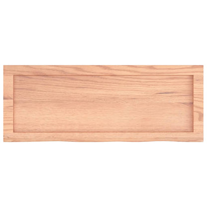 Wall Shelf Light Brown 80x30x(2-6) cm Treated Solid Wood Oak