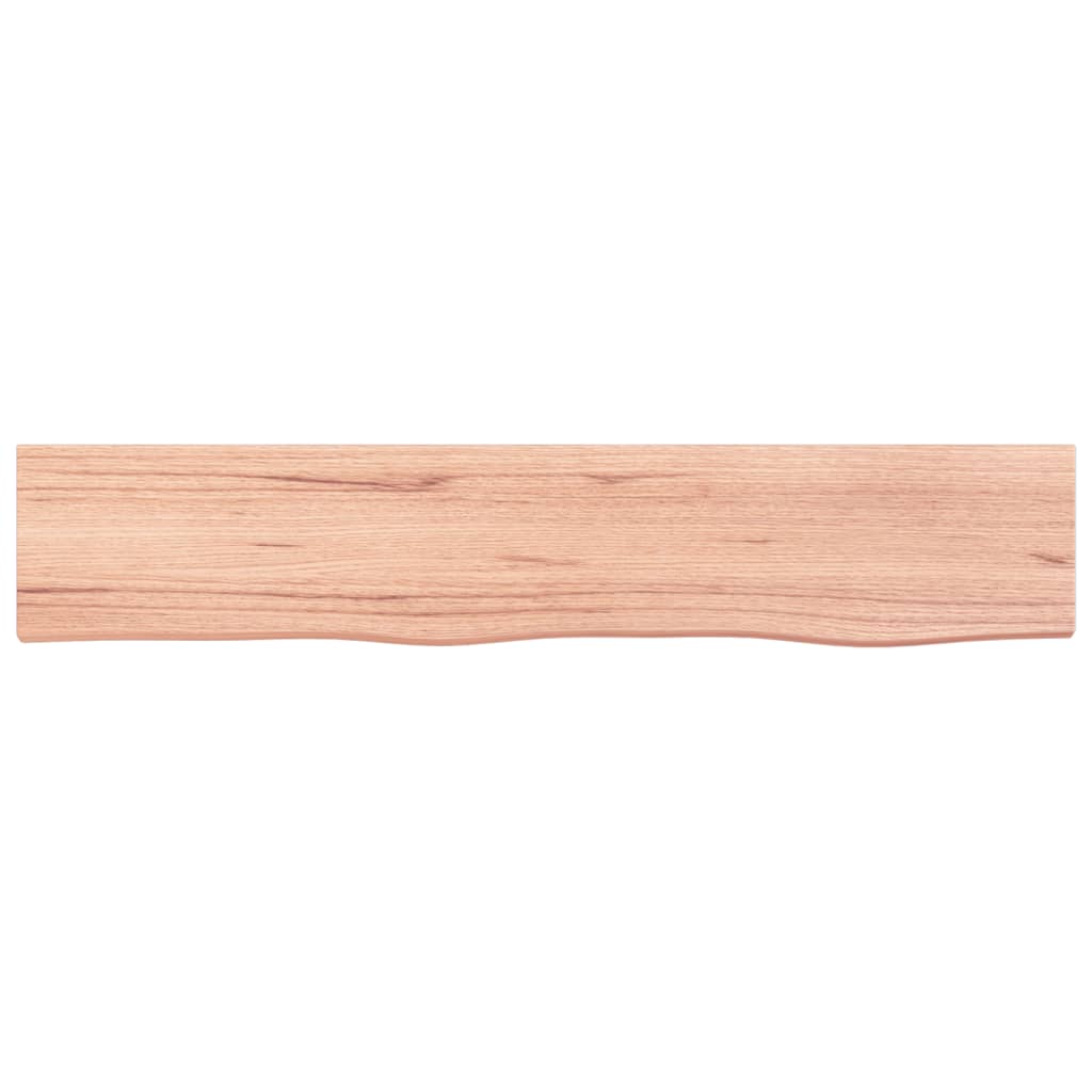 Wall Shelf Light Brown 100x20x6 cm Treated Solid Wood Oak