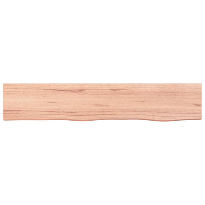 Wall Shelf Light Brown 100x20x6 cm Treated Solid Wood Oak