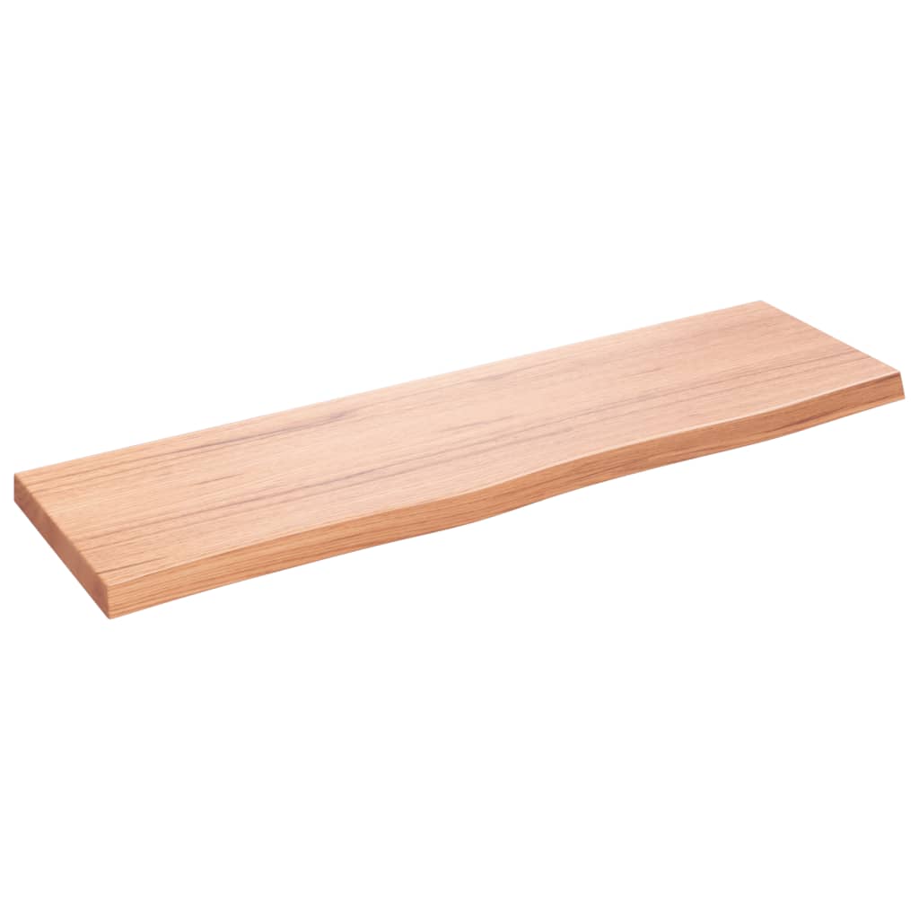 Wall Shelf Light Brown 100x30x(2-4) cm Treated Solid Wood Oak