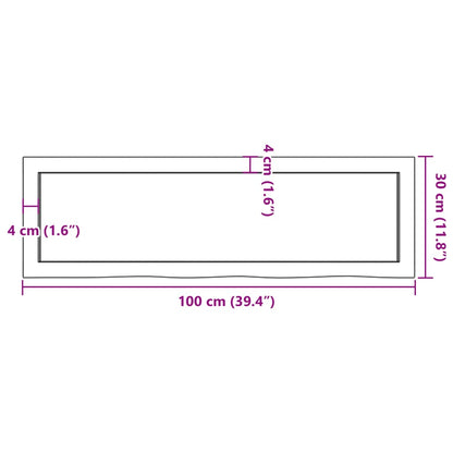 Wall Shelf Light Brown 100x30x(2-6) cm Treated Solid Wood Oak