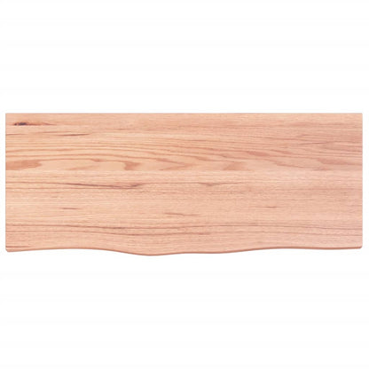 Wall Shelf Light Brown 100x40x2 cm Treated Solid Wood Oak