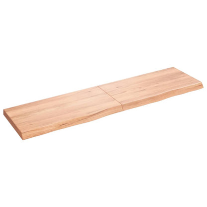 Wall Shelf Light Brown 120x30x(2-4) cm Treated Solid Wood Oak