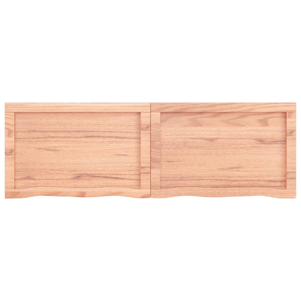 Wall Shelf Light Brown 120x40x(2-6) cm Treated Solid Wood Oak