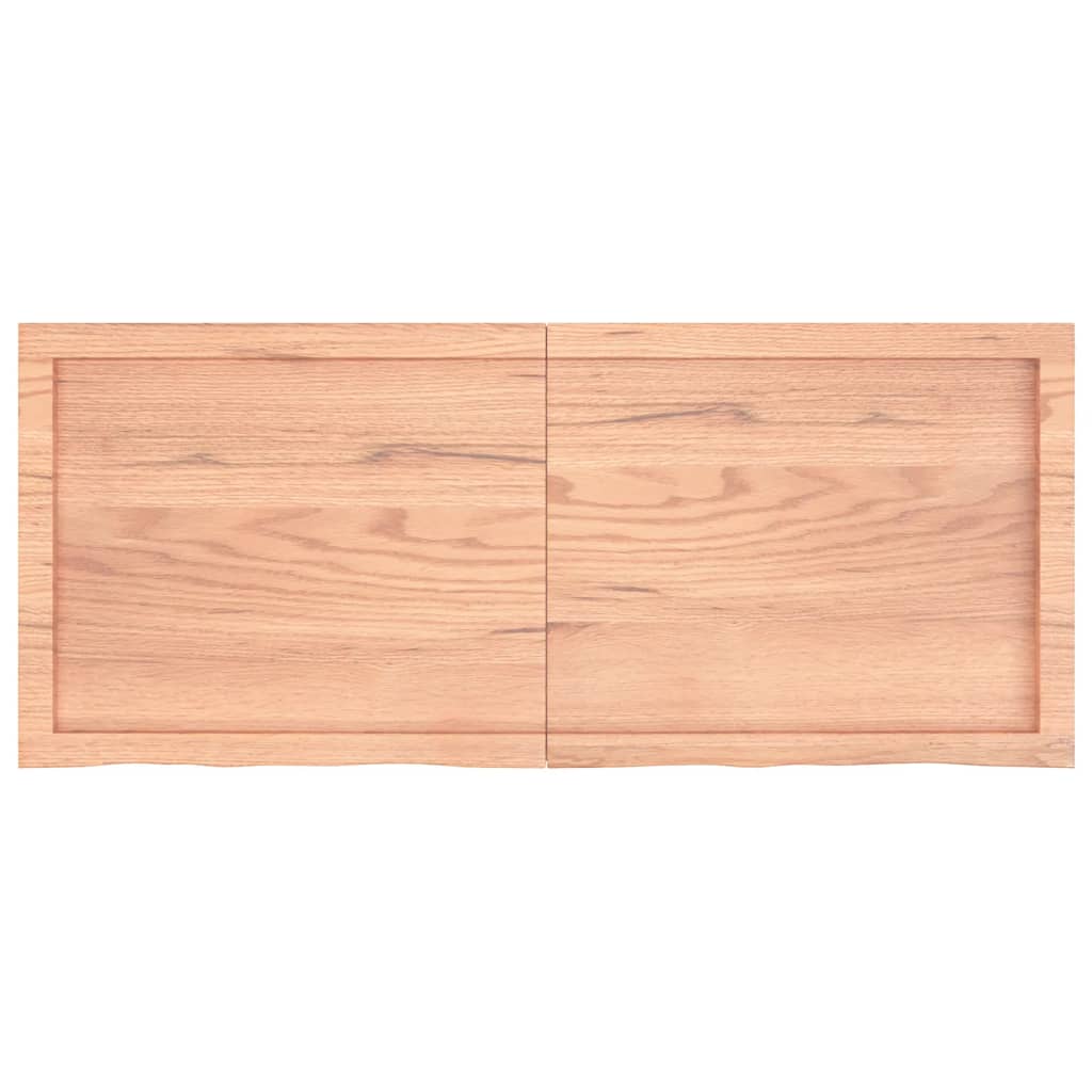 Wall Shelf Light Brown 120x50x(2-4) cm Treated Solid Wood Oak