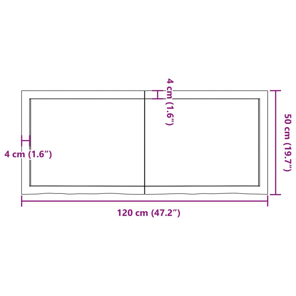 Wall Shelf Light Brown 120x50x(2-4) cm Treated Solid Wood Oak