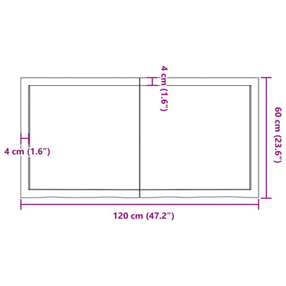 Wall Shelf Light Brown 120x60x(2-4) cm Treated Solid Wood Oak