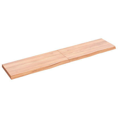 Wall Shelf Light Brown 140x30x(2-4) cm Treated Solid Wood Oak