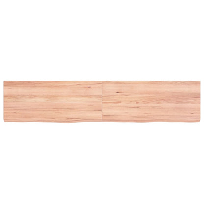 Wall Shelf Light Brown 140x30x(2-4) cm Treated Solid Wood Oak