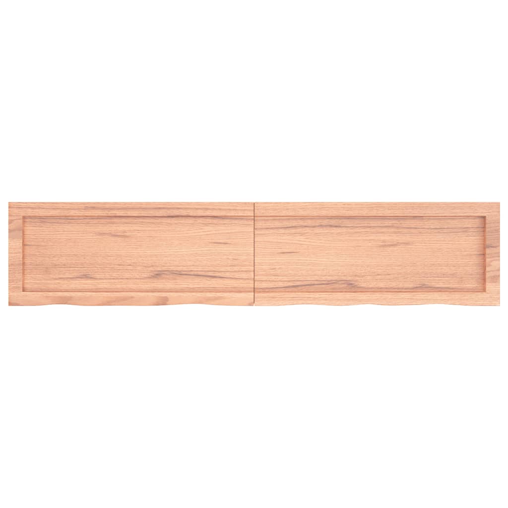 Wall Shelf Light Brown 140x30x(2-4) cm Treated Solid Wood Oak