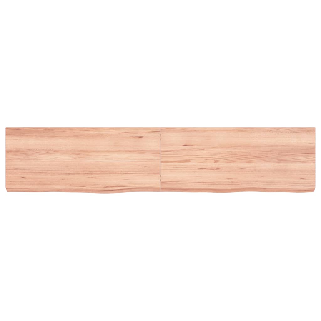 Wall Shelf Light Brown 140x30x(2-6) cm Treated Solid Wood Oak