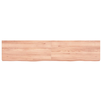 Wall Shelf Light Brown 140x30x(2-6) cm Treated Solid Wood Oak