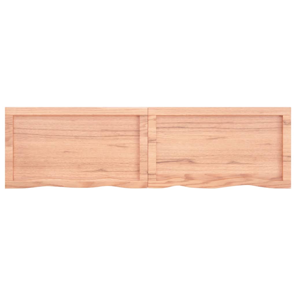 Wall Shelf Light Brown 140x40x(2-4) cm Treated Solid Wood Oak