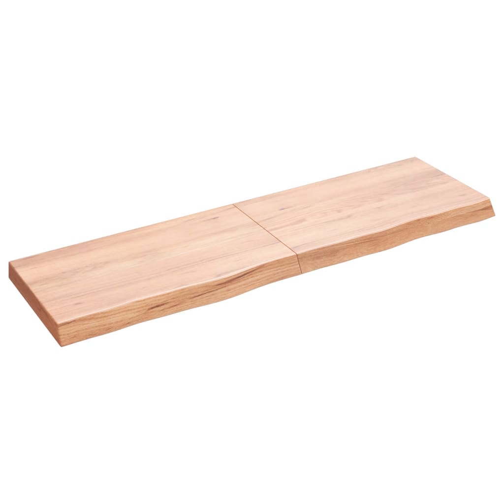 Wall Shelf Light Brown 140x40x(2-6) cm Treated Solid Wood Oak