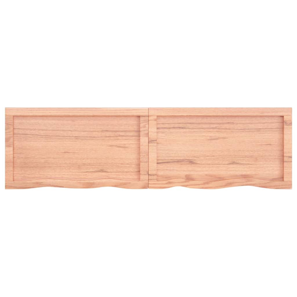 Wall Shelf Light Brown 140x40x(2-6) cm Treated Solid Wood Oak