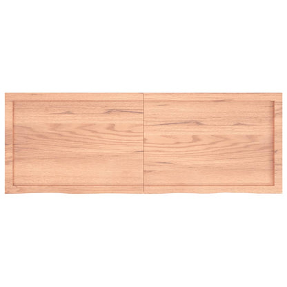 Wall Shelf Light Brown 140x50x(2-4) cm Treated Solid Wood Oak