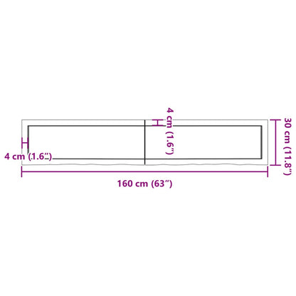 Wall Shelf Light Brown 160x30x(2-4) cm Treated Solid Wood Oak