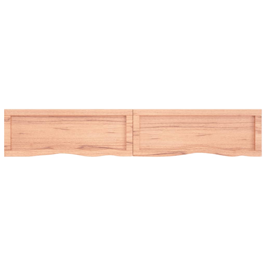 Wall Shelf Light Brown 160x30x(2-6) cm Treated Solid Wood Oak