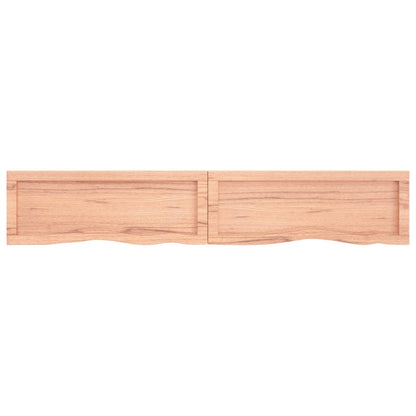 Wall Shelf Light Brown 160x30x(2-6) cm Treated Solid Wood Oak