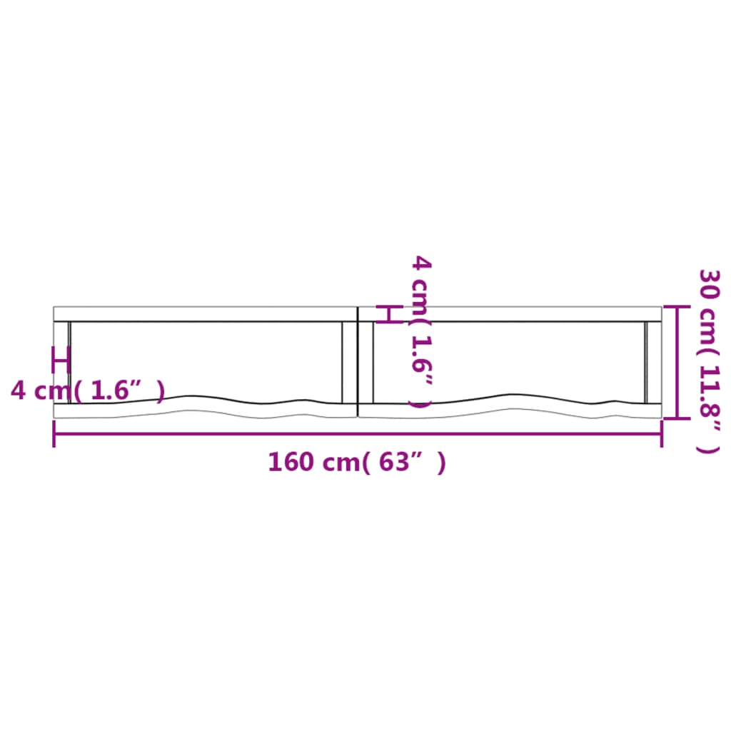 Wall Shelf Light Brown 160x30x(2-6) cm Treated Solid Wood Oak