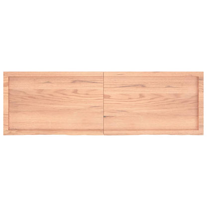 Wall Shelf Light Brown 160x50x(2-4) cm Treated Solid Wood Oak