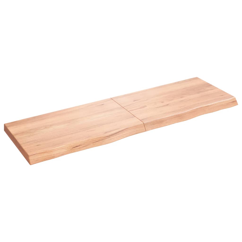 Wall Shelf Light Brown 160x50x(2-6) cm Treated Solid Wood Oak