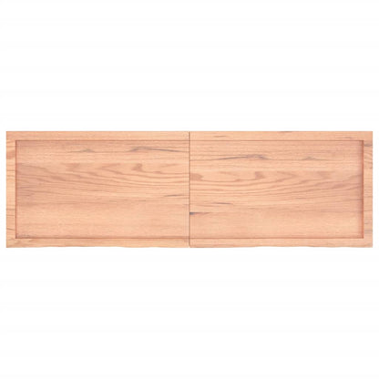 Wall Shelf Light Brown 160x50x(2-6) cm Treated Solid Wood Oak