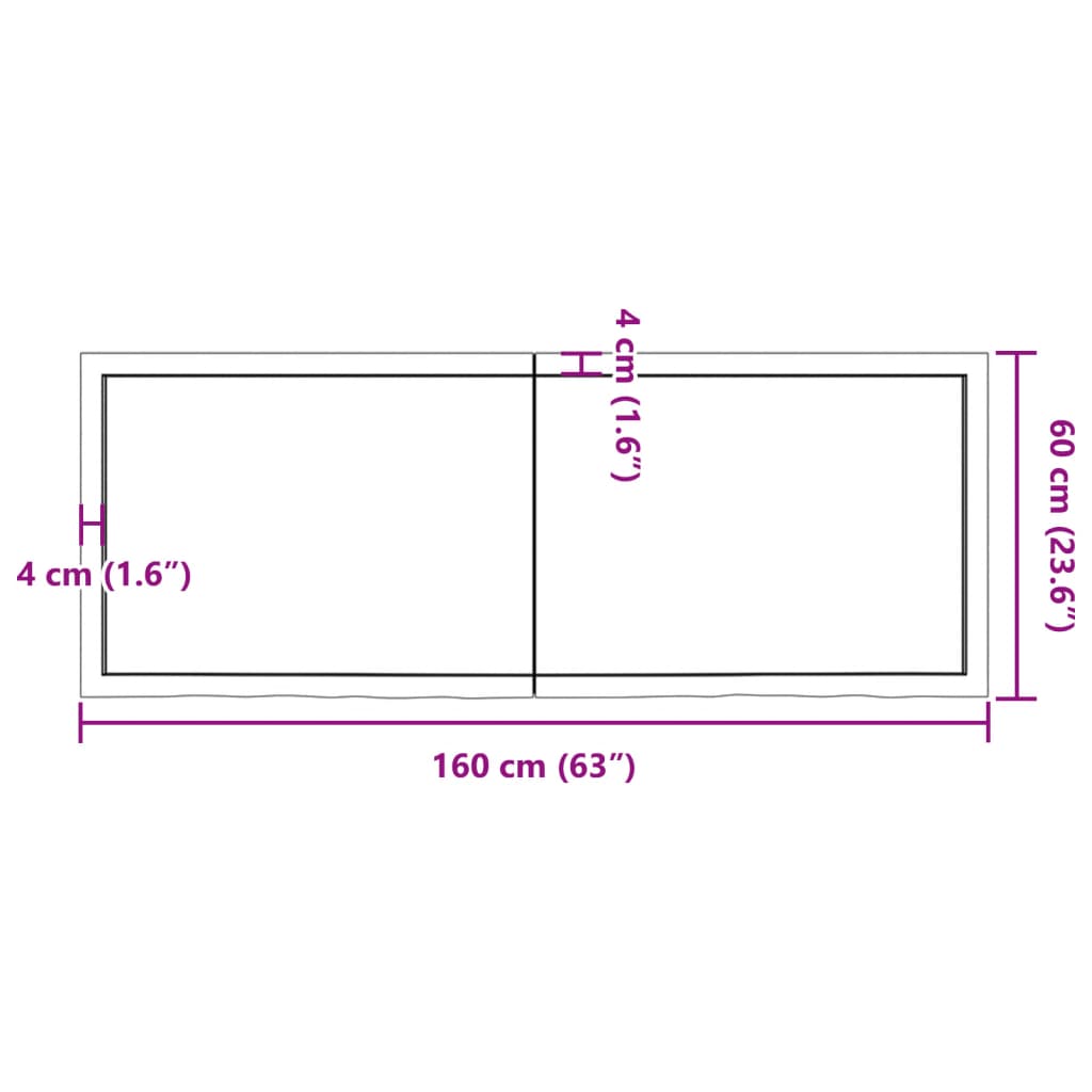 Wall Shelf Light Brown 160x60x(2-4) cm Treated Solid Wood Oak