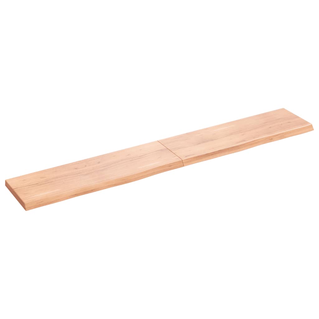 Wall Shelf Light Brown 180x30x(2-4) cm Treated Solid Wood Oak