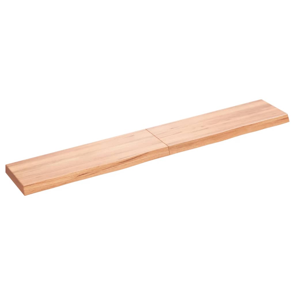 Wall Shelf Light Brown 180x30x(2-6) cm Treated Solid Wood Oak