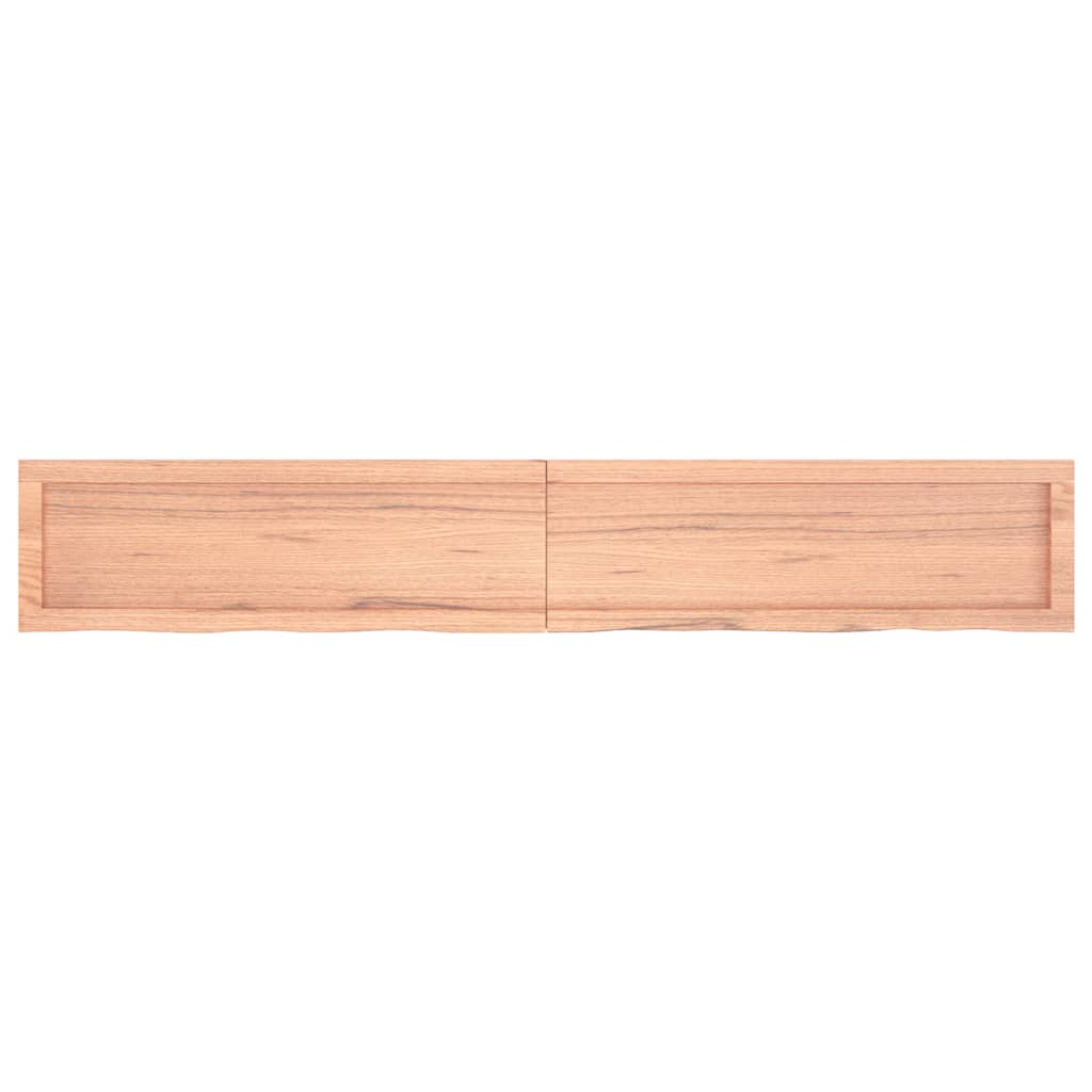 Wall Shelf Light Brown 180x30x(2-6) cm Treated Solid Wood Oak