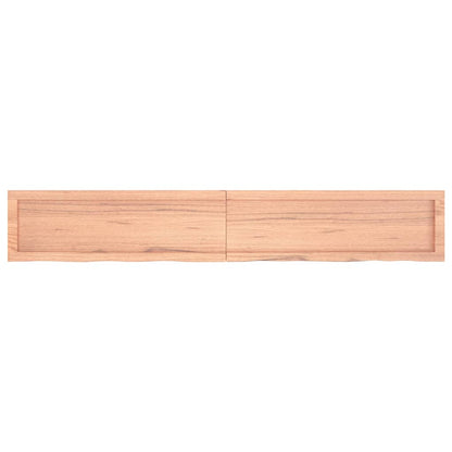 Wall Shelf Light Brown 180x30x(2-6) cm Treated Solid Wood Oak