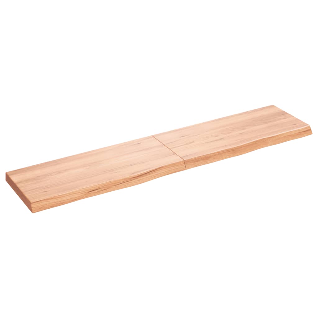 Wall Shelf Light Brown 180x40x(2-6) cm Treated Solid Wood Oak