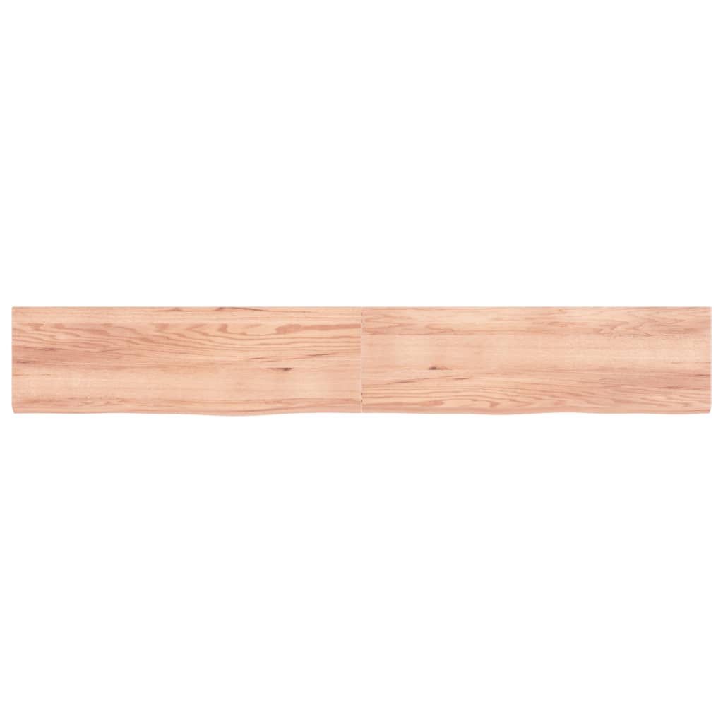 Wall Shelf Light Brown 200x30x(2-4) cm Treated Solid Wood Oak