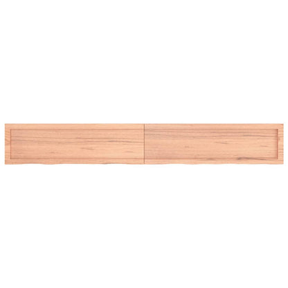 Wall Shelf Light Brown 200x30x(2-4) cm Treated Solid Wood Oak